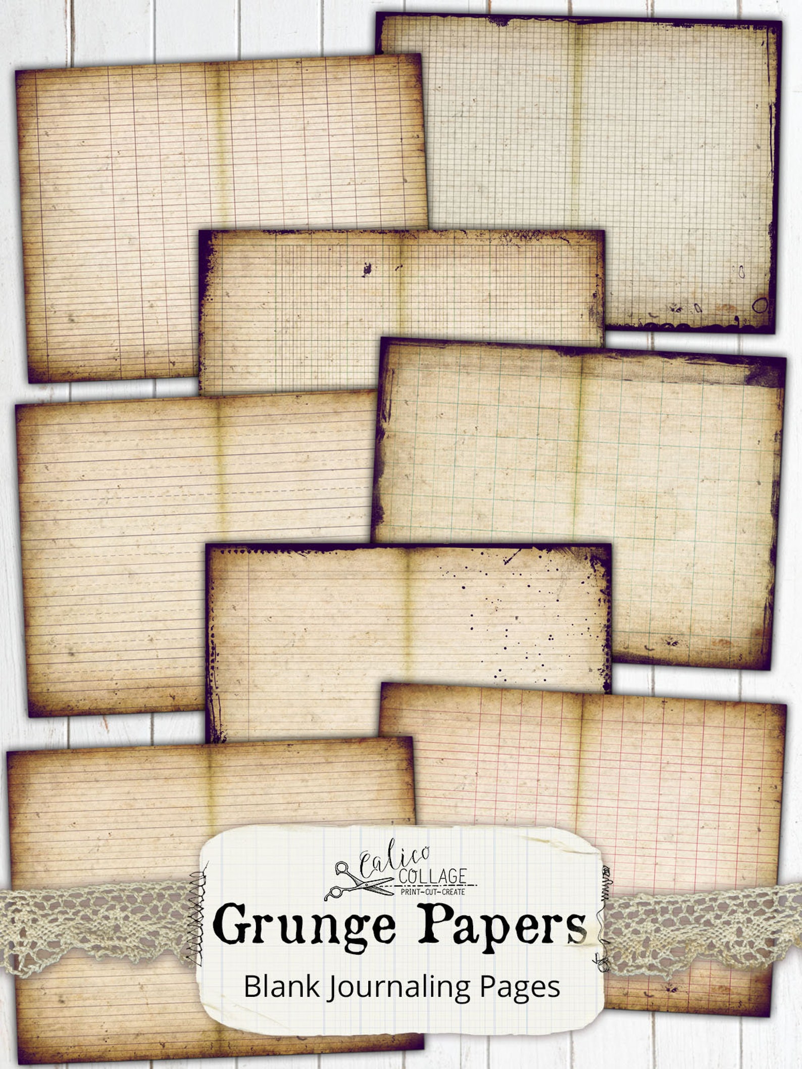 Printable Blank Journaling Pages Junk Journal Supplies | Etsy