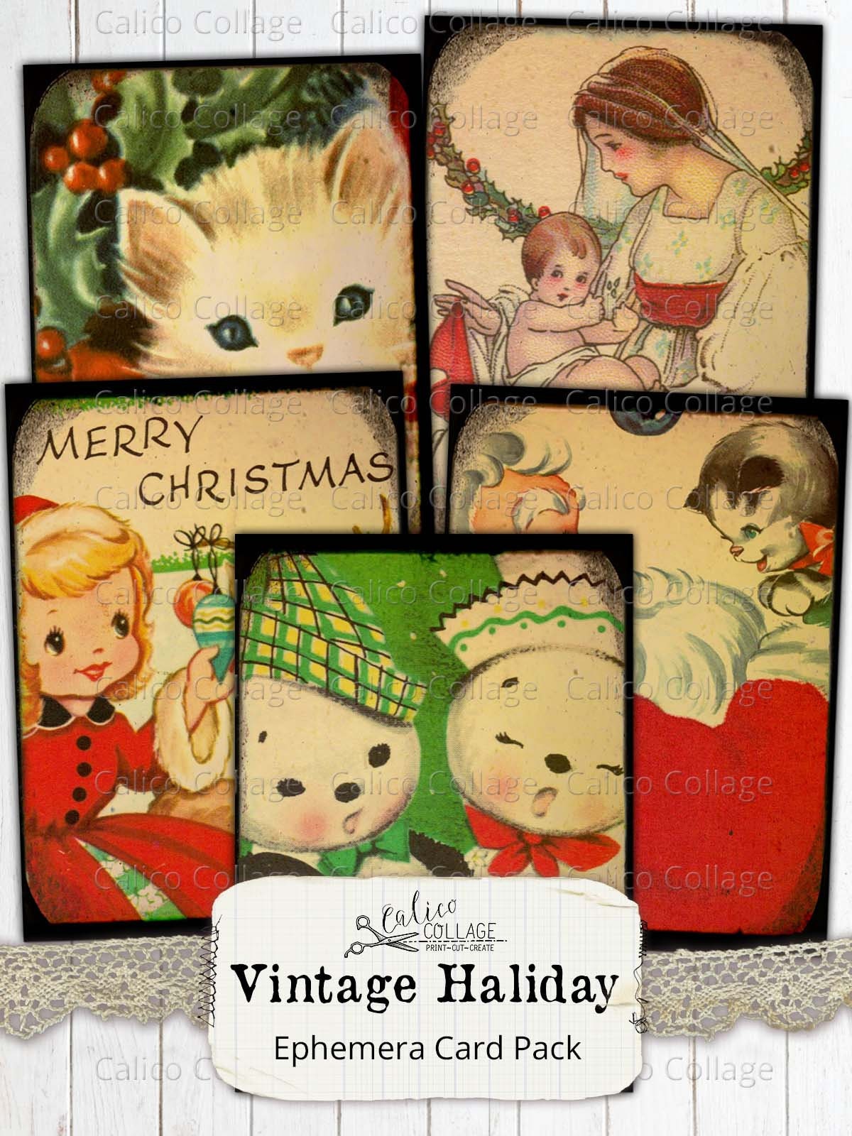 Vintage Holiday Christmas Junk Journal Ephemera Cards Etsy