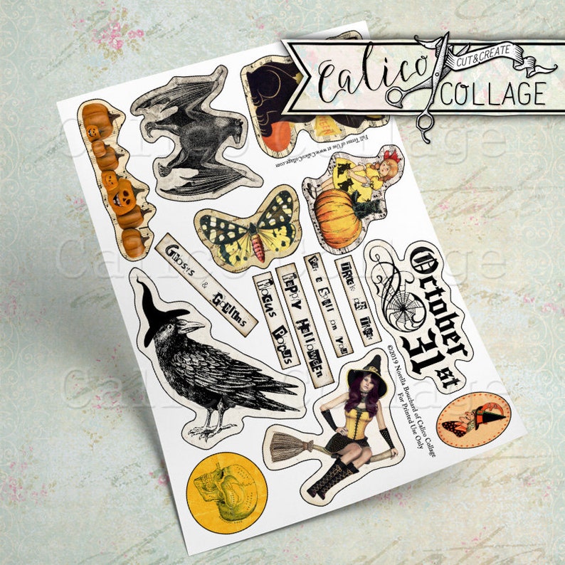 Halloween Printable Ephemera Pack Vintage Halloween - Etsy