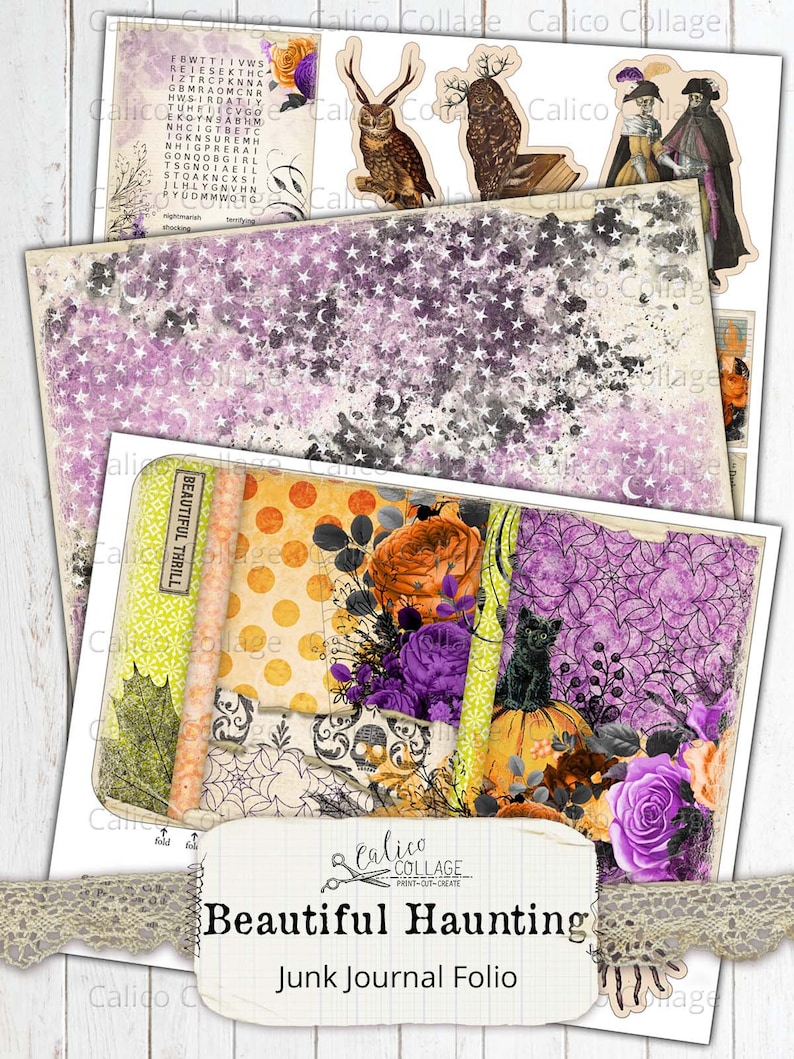 Halloween Junk Journal Folio, Junk Journal Kit, Beautiful Haunting ...