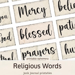Mots éphémères religieux, journal biblique imprimable, Bullet Journal de dévotion, Fournitures pour journalisme religieux, Journal de prières papier numérique