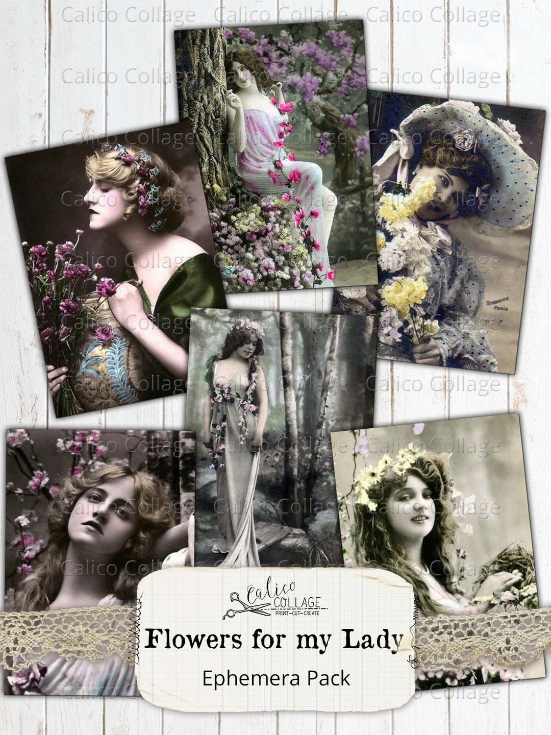 Printable Junk Journal Ephemera Cards, Vintage Ladies, Bullet Journal ...