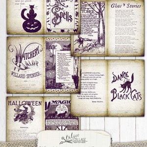 Printable Halloween Ephemera Junk Journal Papers, Vintage Gothic Bullet ...