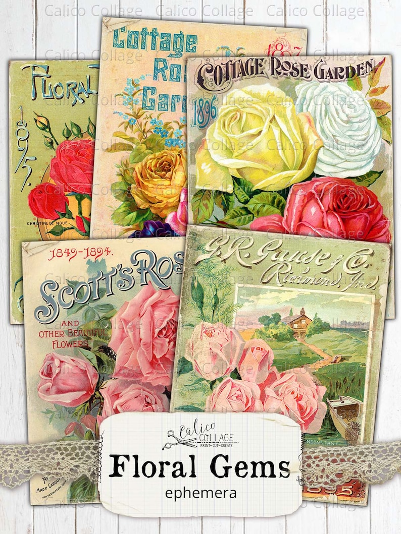 Printable Junk Journal Ephemera, Vintage Seed Catalogs, Ephemera Pack ...