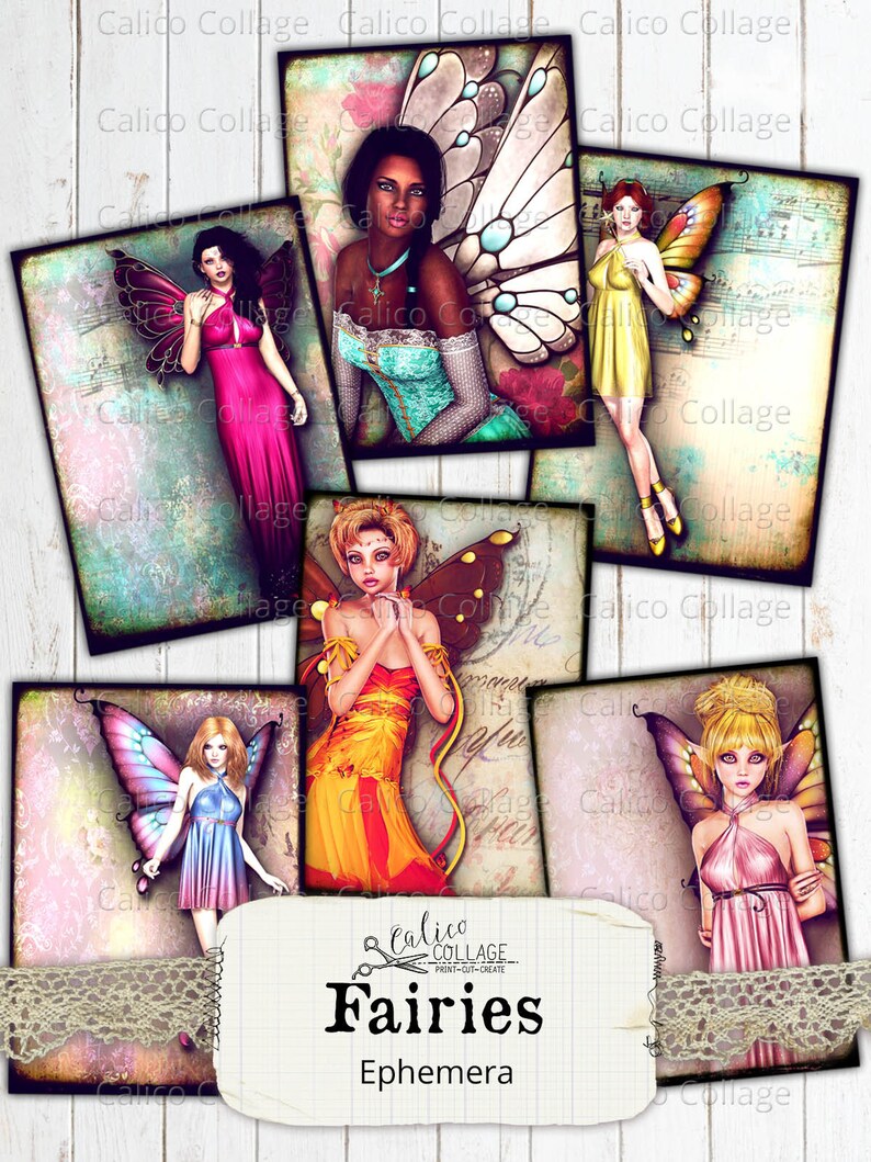 Fairies Ephemera Junk Journal Printable Vintage Fairy | Etsy