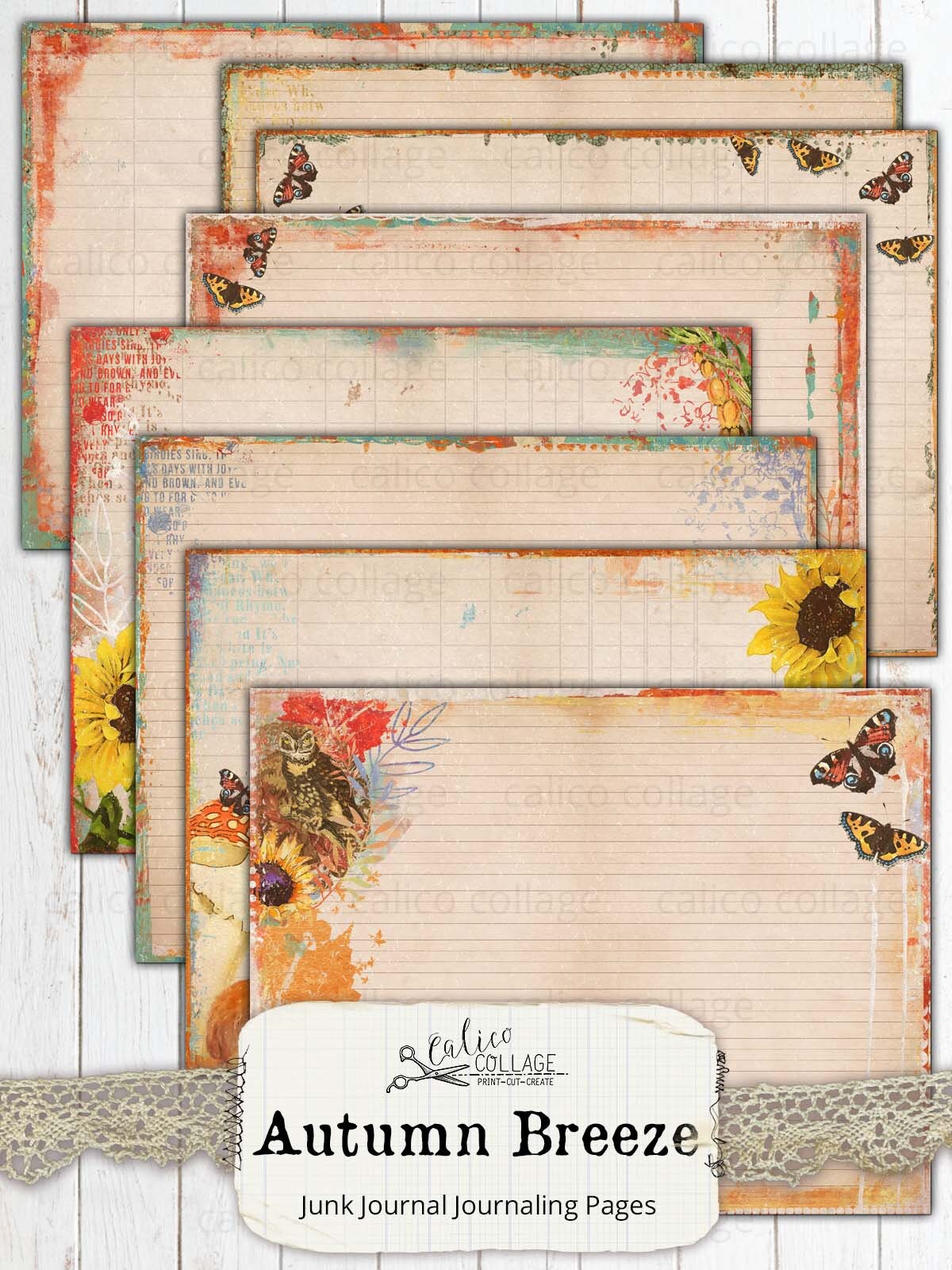 Autumn Junk Journal Journaling Pages, Paper, Fall Ephemera, Journaling ...
