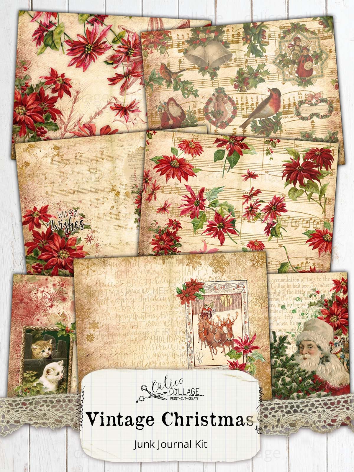 Christmas Junk Journal Kit Ephemera Pack Holiday Ephemera - Etsy