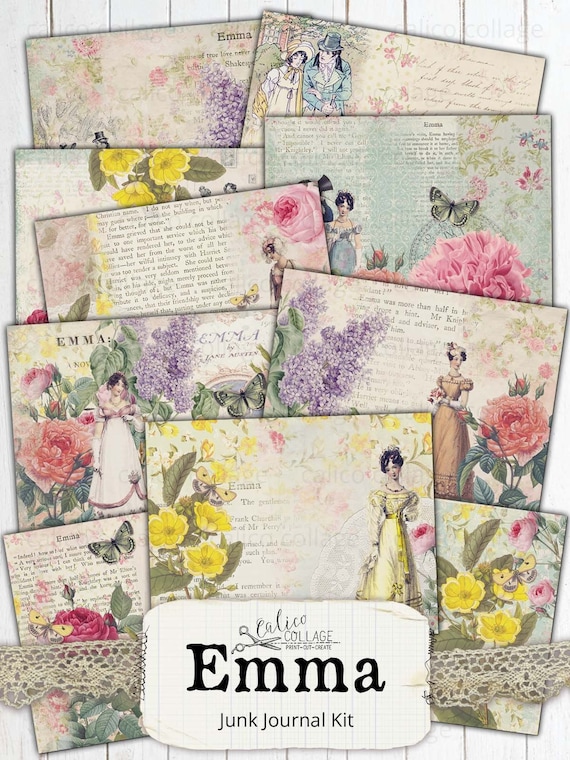 Vintage Postage Stamps Flowers Printables, Junk Journal Ephemera