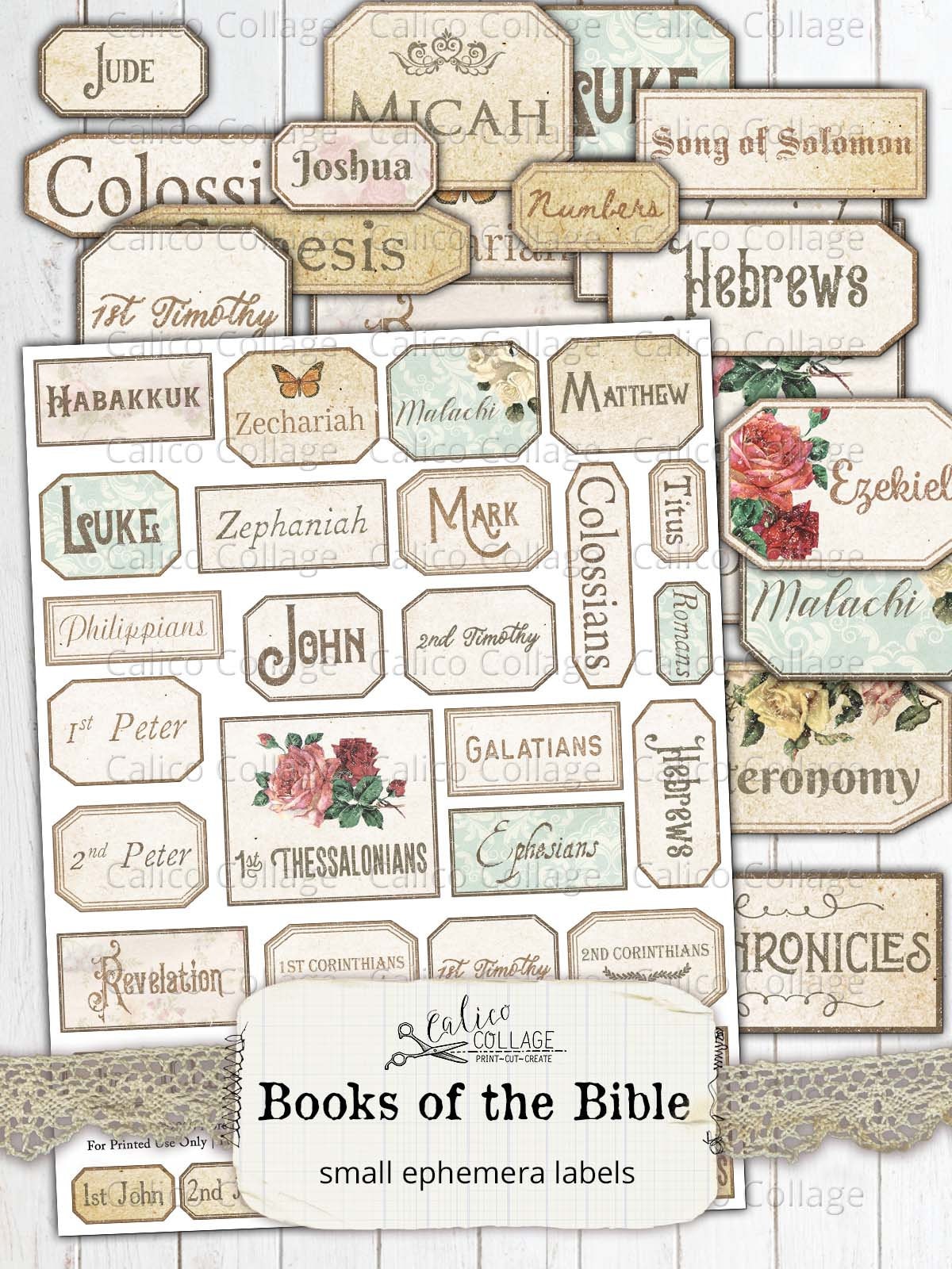 Printable Books of the Bible Labels Junk Journal Supplies - Etsy