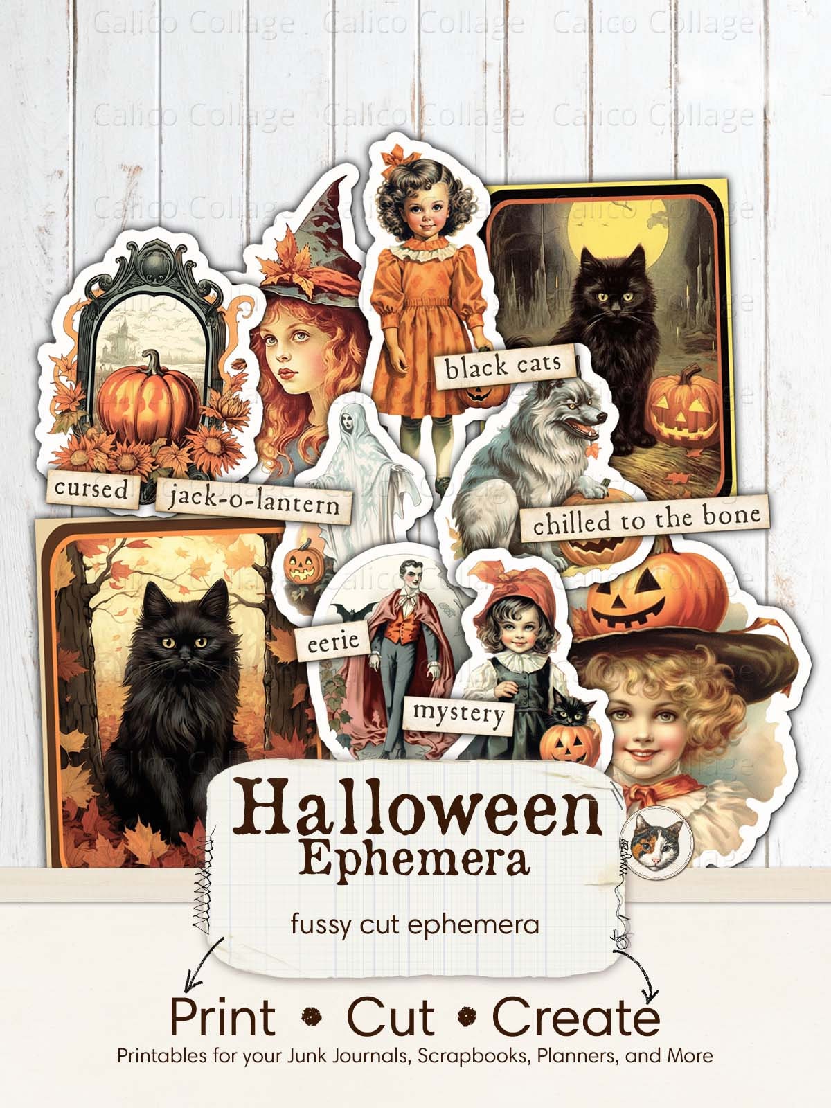 Cut & Create Classic Halloween Ephemera Book by Calico Collage