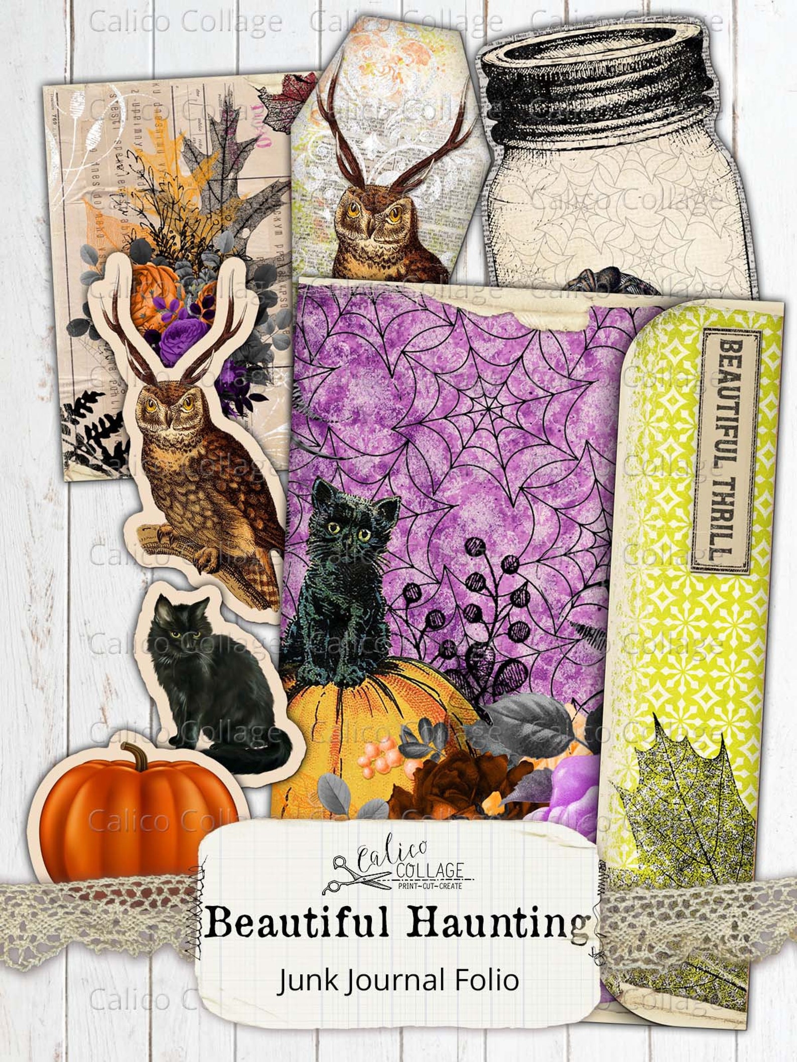Halloween Junk Journal Folio, Junk Journal Kit, Beautiful Haunting ...