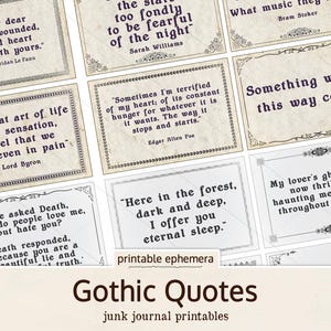 Gothic citaten ongewenste dagboek afdrukbare, vintage Halloween woorden, ongewenste dagboek woorden collage blad, digitale download, kortstondige woorden,
