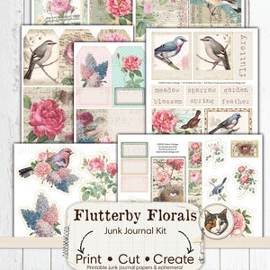 Bird Junk Journal Printable, Printable Botanical Ephemera, Floral Junk ...