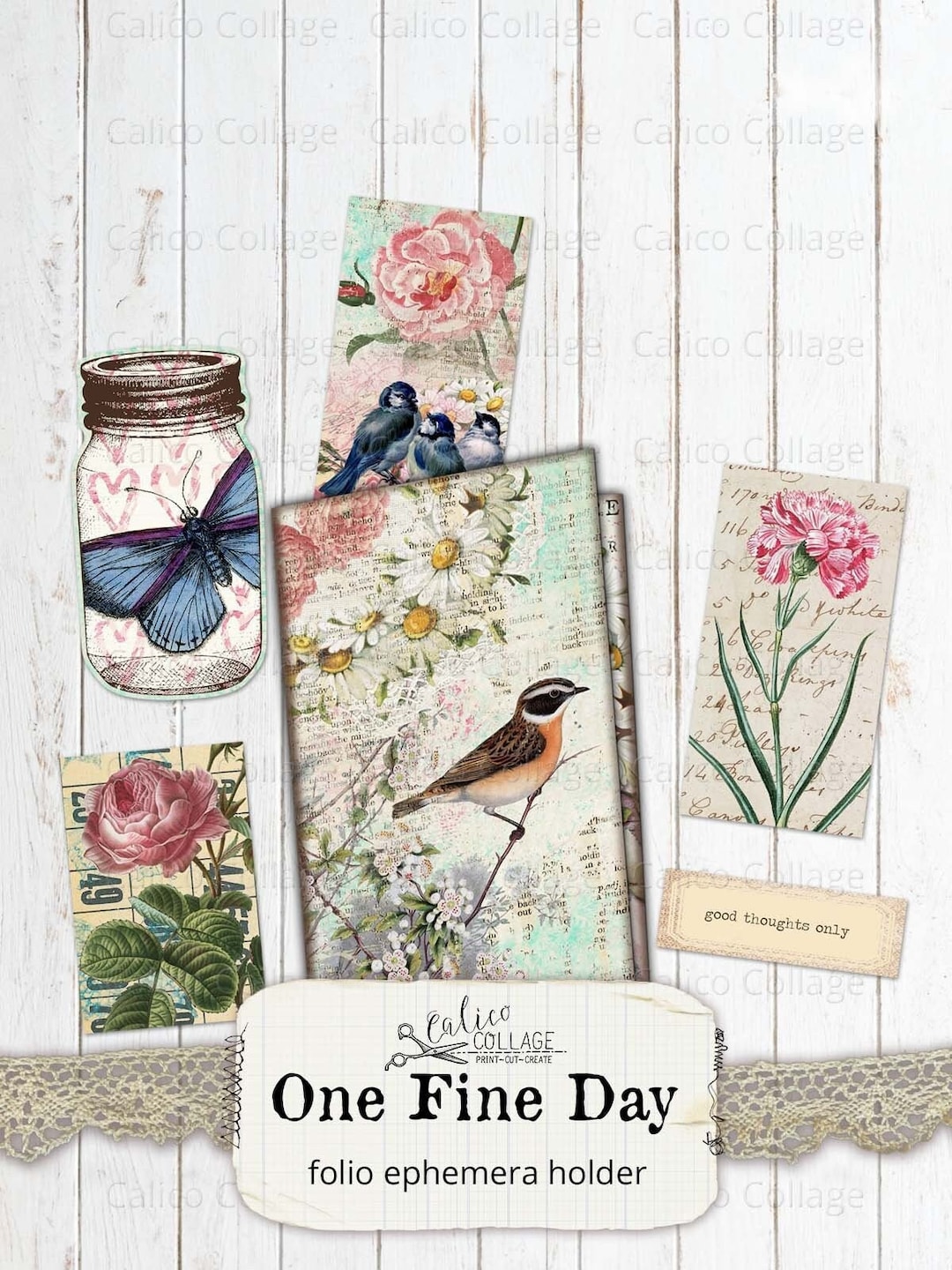 Junk Journal Folio Kit, Vintage Spring Folio, Loaded Pockets, Junk ...