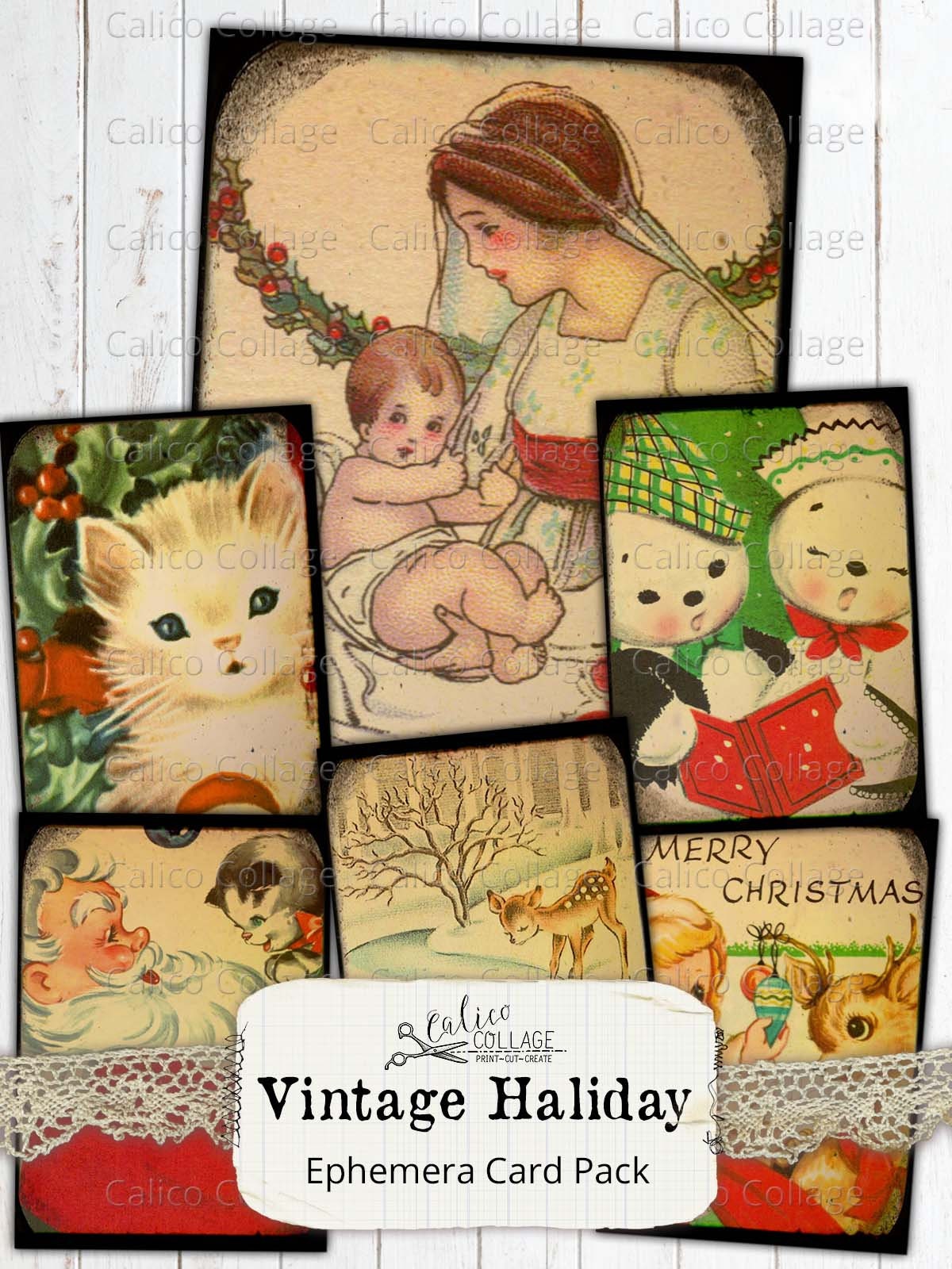 Vintage Holiday Christmas Junk Journal Ephemera Cards Etsy