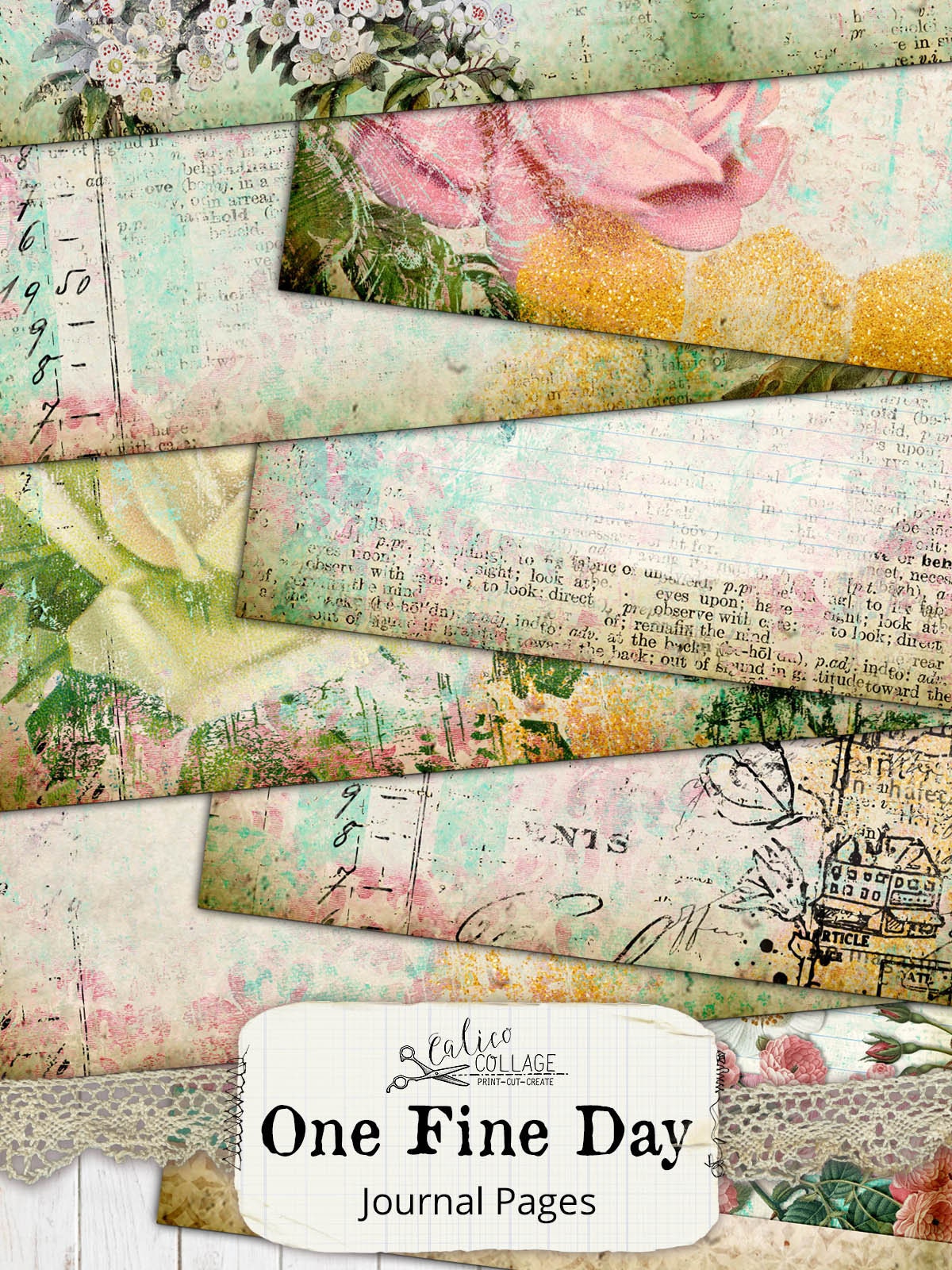 One Fine Day Printable Junk Journal Pages Digital Papers | Etsy