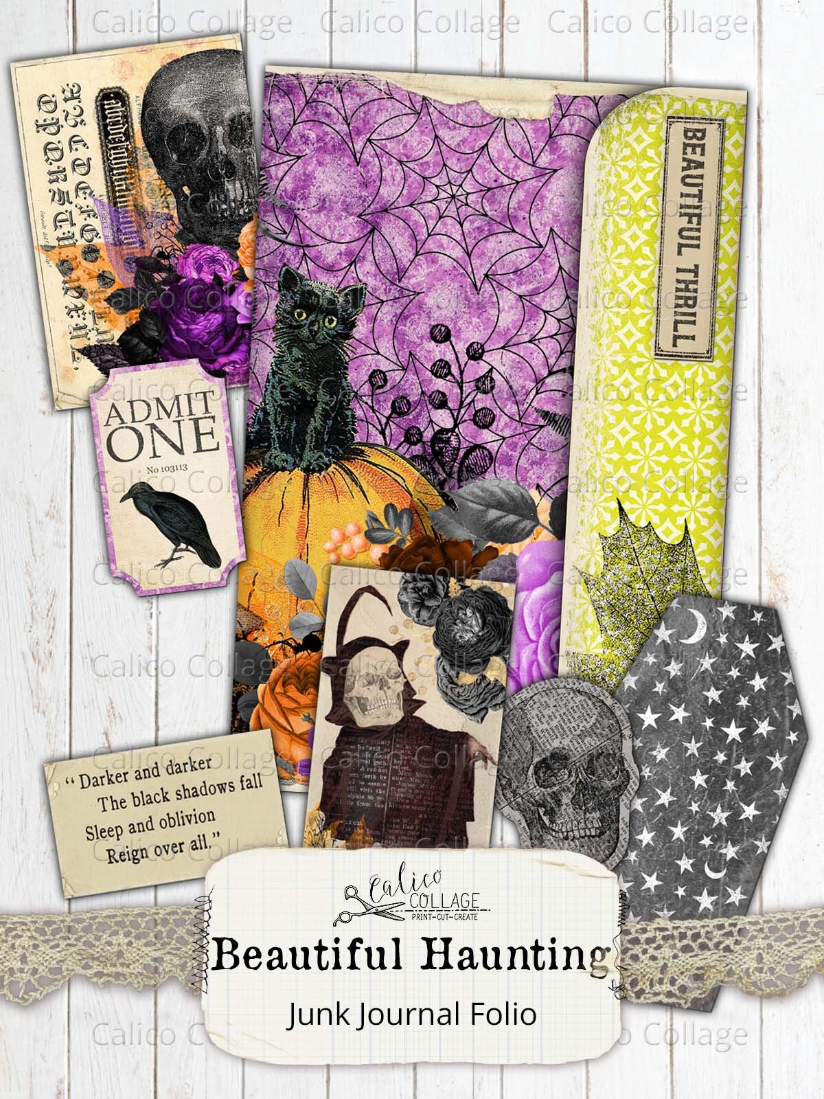 Halloween Junk Journal Folio, Junk Journal Kit, Beautiful Haunting ...