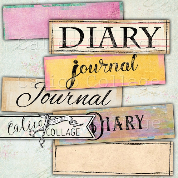 Printable Journal and Diary Words Collage Sheet for Junk Etsy