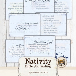 Winter Nativity Ephemera, Bible Journaling, Christmas Junk Journal Printable, Religious Ephemera, Christmas Ephemera, Collage Sheet
