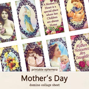 Mothers Day Ephemera, Digital Images, Printable Junk Journal Supplies, Vintage Mother Ephemera, Digital Paper Prints, Stationery