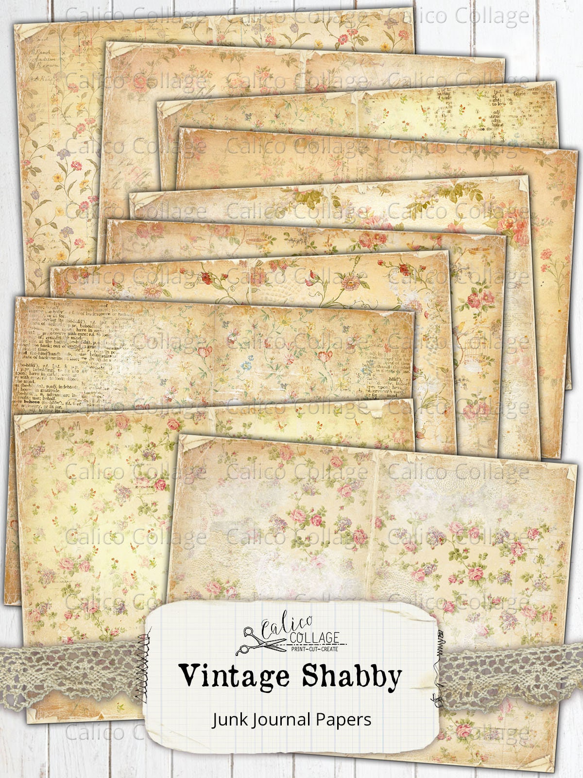 Vintage Shabby Rose Junk Journal Papers Journal Supplies - Etsy