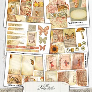 Simply Autumn Junk Journal Kit, Printable Vintage Ephemera, Digital ...