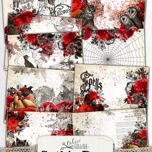 Gothic Halloween Junk Journal Printable, Gothic Rose Ephemera Pack ...