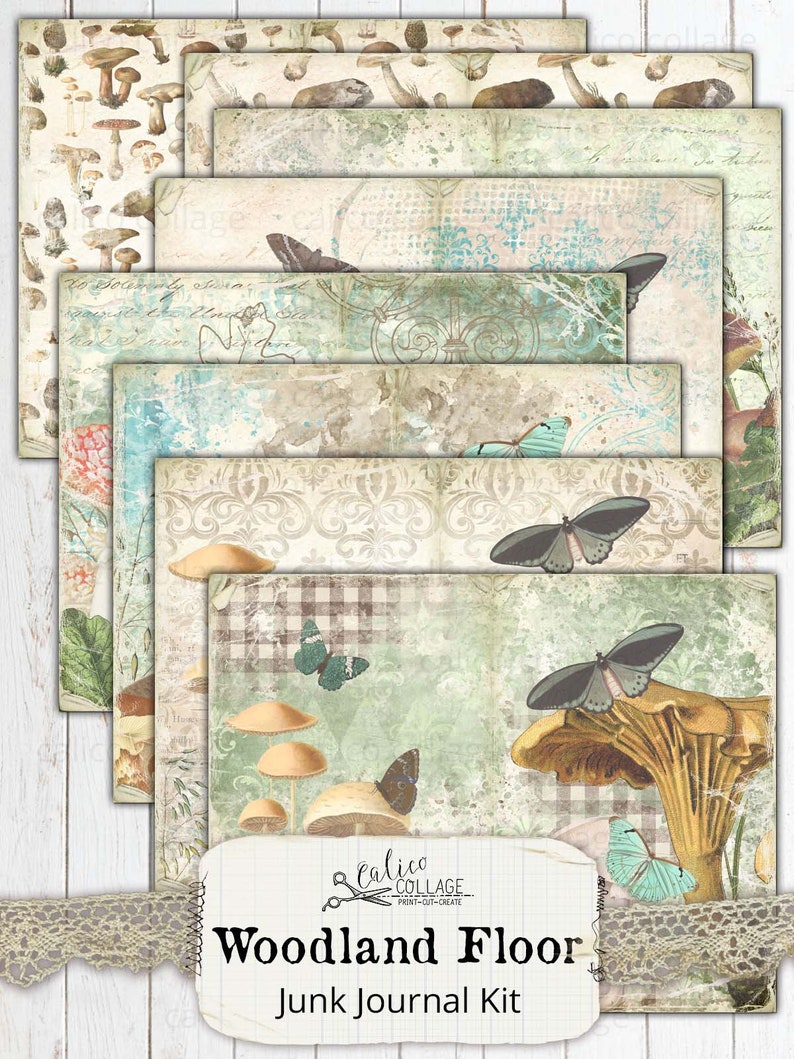 Mushroom Junk Journal Printable Woodland Ephemera Pack, Cottagecore ...