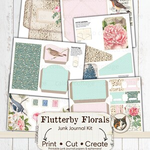 Bird Junk Journal Printable, Printable Botanical Ephemera, Floral Junk ...