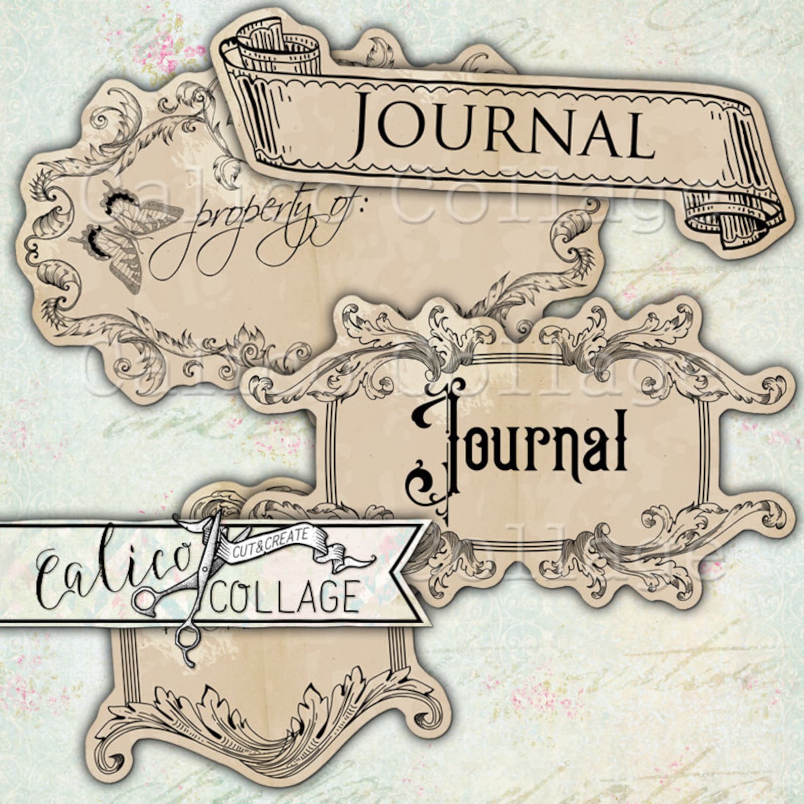 Printable Journal Labels, Junk Journal Labels - Etsy