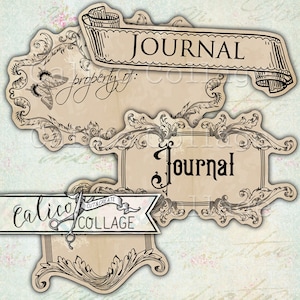 Ausdruckbare Journal Etiketten, Junk Journal Etiketten