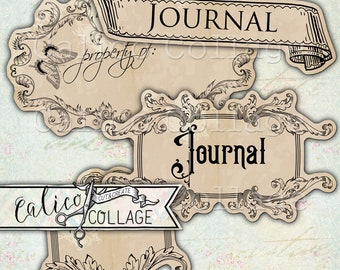 Printable Journal Labels, Junk Journal Labels