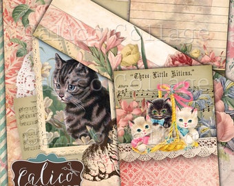 Printable Ephemera, Lovable Kitties, Kitten Printables, Cat Ephemera, Journaling Spots, Card Making, Journaling Tags, Junk Journal
