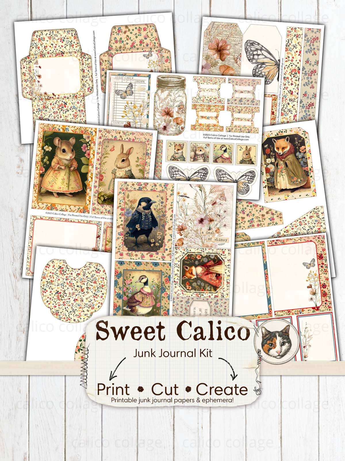 Hallowed Gothic Printable Junk Journal Papers – CalicoCollage