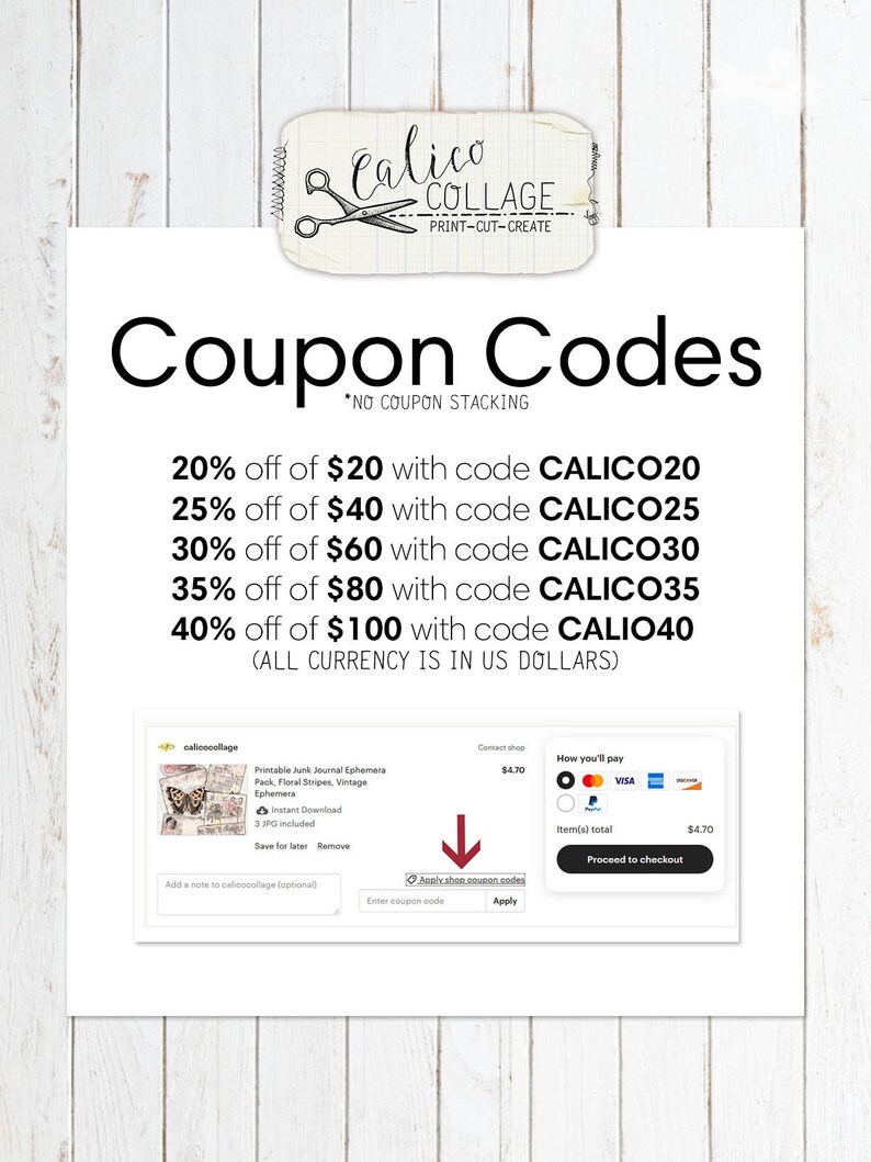 May include: A digital coupon code graphic with a white background and black text. The graphic features a list of coupon codes for various discounts on purchases of $20, $40, $60, $80, and $100. The graphic also includes a note that no coupon stacking is allowed. The graphic is designed to be used on a website or social media platform.