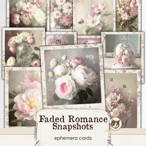 Shabby Chic Ephemera voor Junk Journals, Vrouwelijke Snapshots, Afdrukbare Foto's, Vintage Faded Foto's, Vintage Girly Foto's, Scrapbook