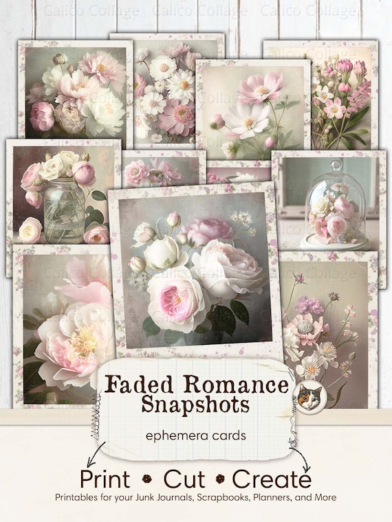 Shabby Chic Ephemera for Junk Journals, Feminine Snapshots, Printable Photographs, Vintage Faded Photos, Vintage Girly Pictures, Scrapbook