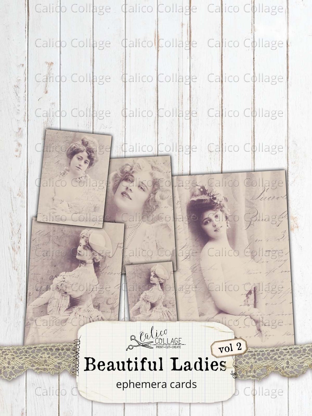 Beautiful Ladies Ephemera Pack, Printable Edwardian Junk Journal Kit ...