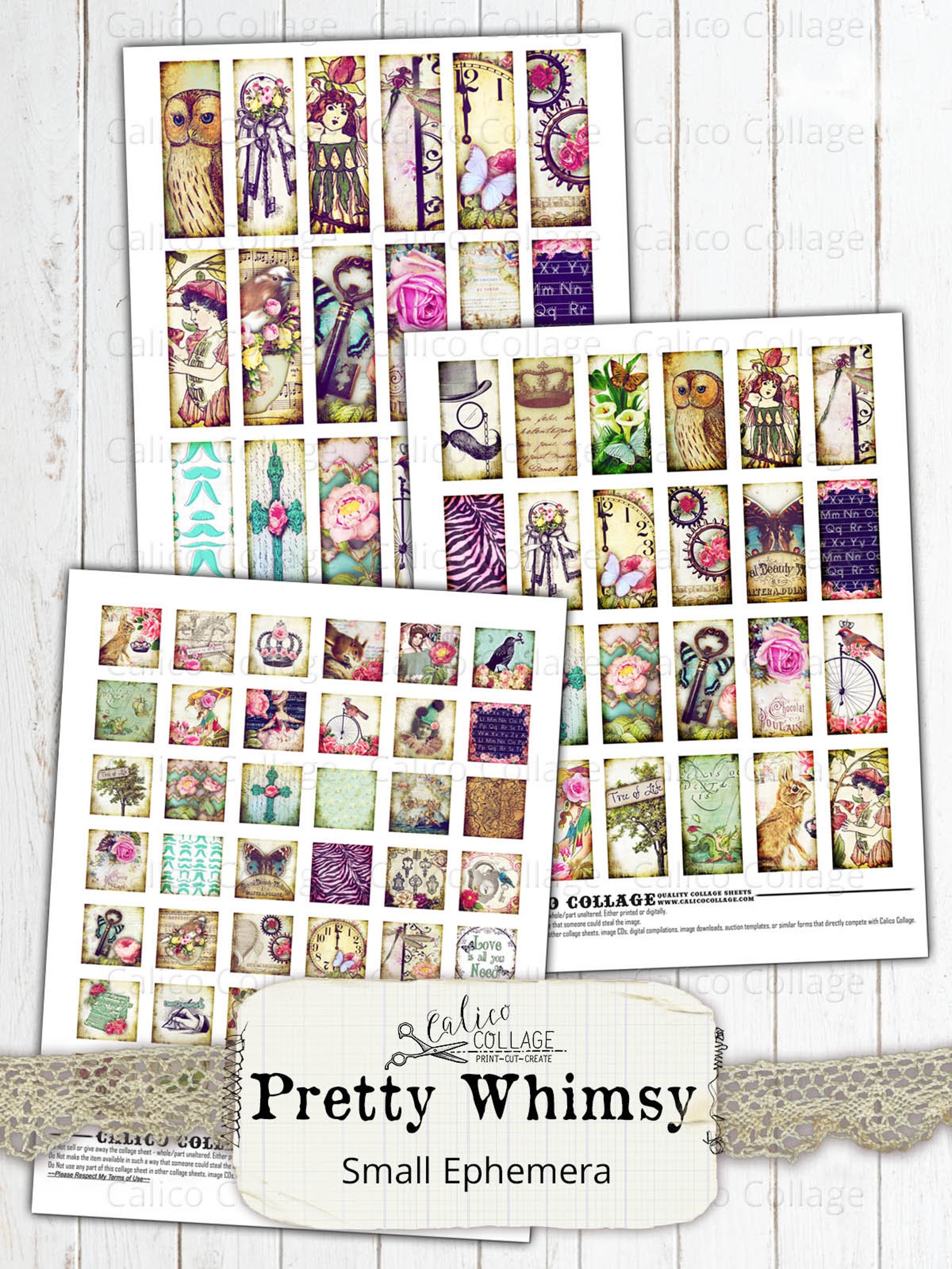 Printable Junk Journal Ephemera Pack, Digital Collage Sheet, Vintage ...