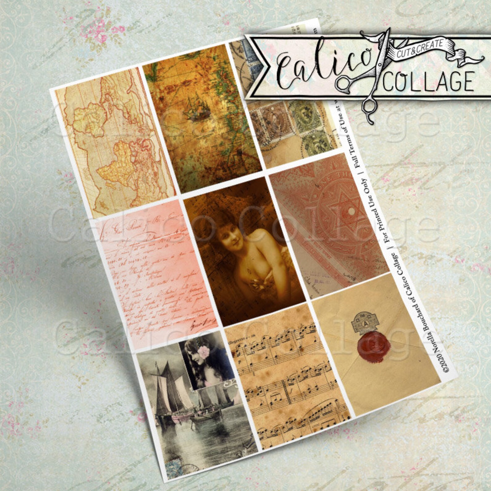 Printable Vintage Postcards Ephemera Pack Junk Journal Art | Etsy