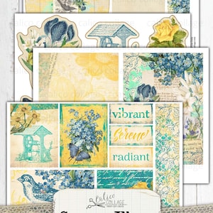 Printable Junk Journal Kit, Floral Botanical Junk Journal Ephemera Pack ...