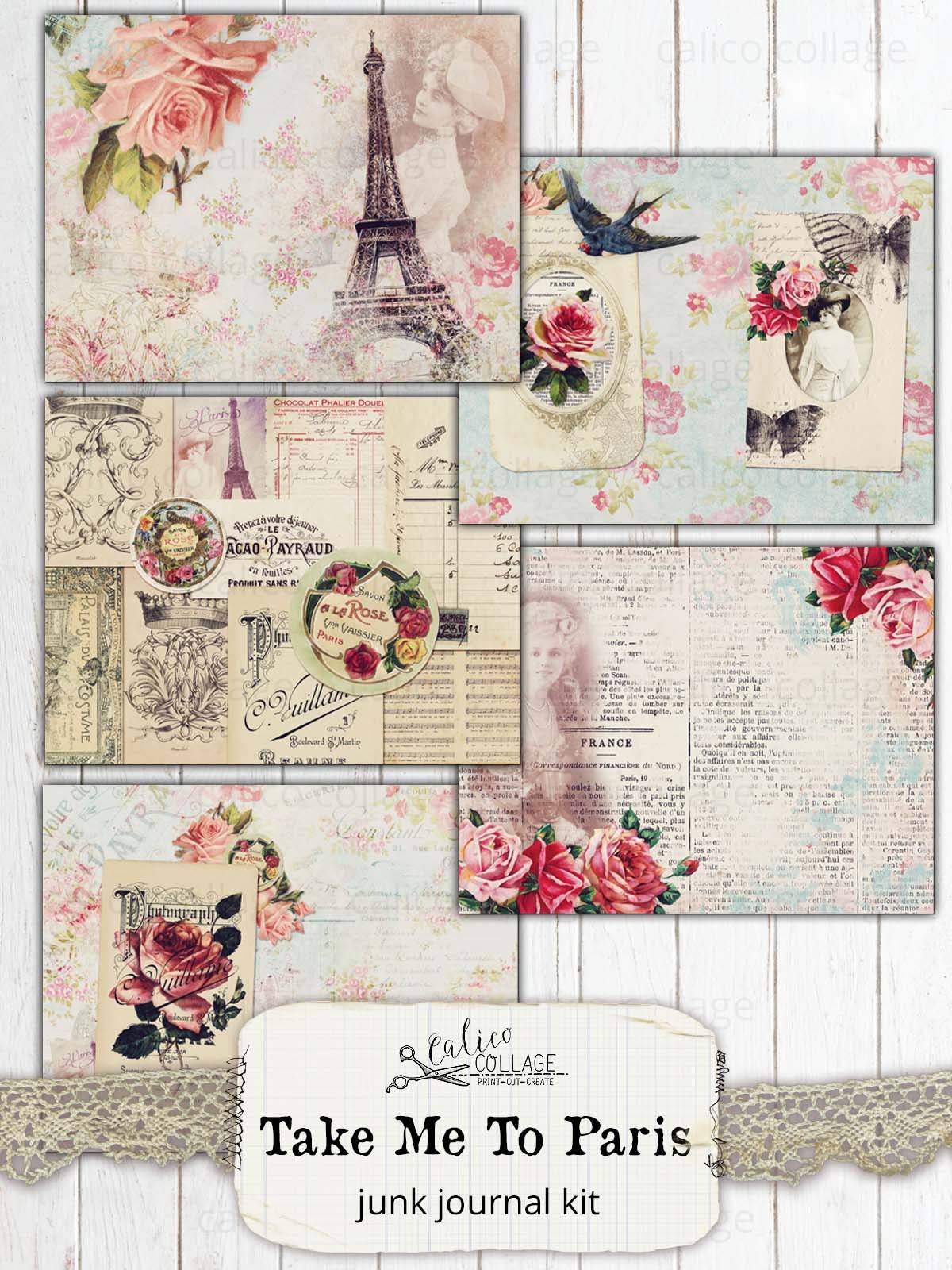French Ephemera for Junk Journals – CalicoCollage
