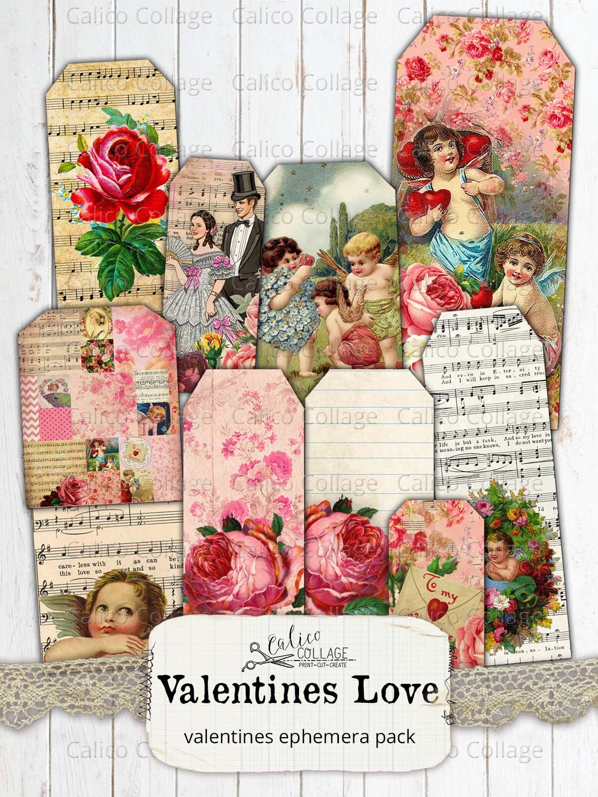 Free Vintage Valentine Cards – CalicoCollage