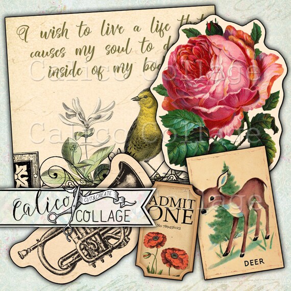 Printable Ephemera Pack Junk Journal Journaling Spots - Etsy