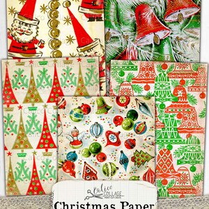 Christmas Paper Gift Tags, Printable Junk Journal Ephemera Pack