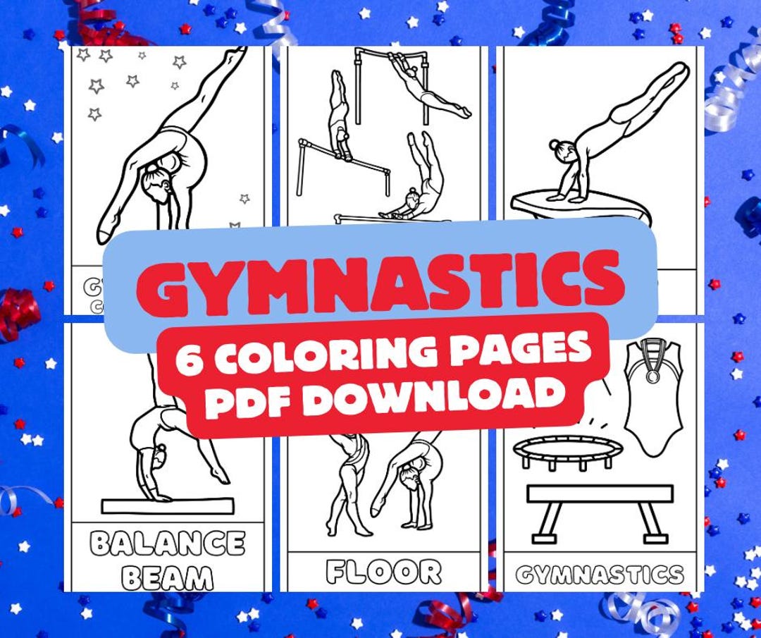 Gymnastics Coloring Book Pages 6 Sheets - Etsy