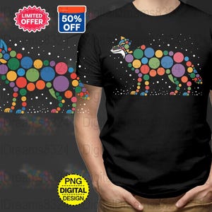 Dot Day Wolf SVG, Wolf Design PNG, Colorful Wolf Shirt 2025, Digital Download, Iron On Design, Clipart, Print, Sticker, Sublimation
