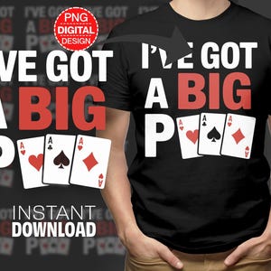 Download digitale di una divertente faccia da poker, grafica di una carta asso, design di una coppia grande, stampa su maglietta e tazza, regalo per il gioco d'azzardo, casinò, file PNG digitale con giocatore di carte