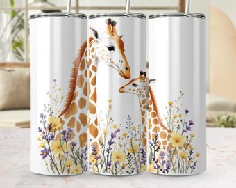Tumbler Wrap Png File, Cute Giraffe Tumbler Wrap Digital Download Giraffe in Wildflowers PNG Tumbler Wrap Instant Download Digital Art 2024
