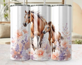 Beautiful Horse Tumbler Wrap Digital Horse Lover PNG Tumbler Design For Sublimation Instant Download